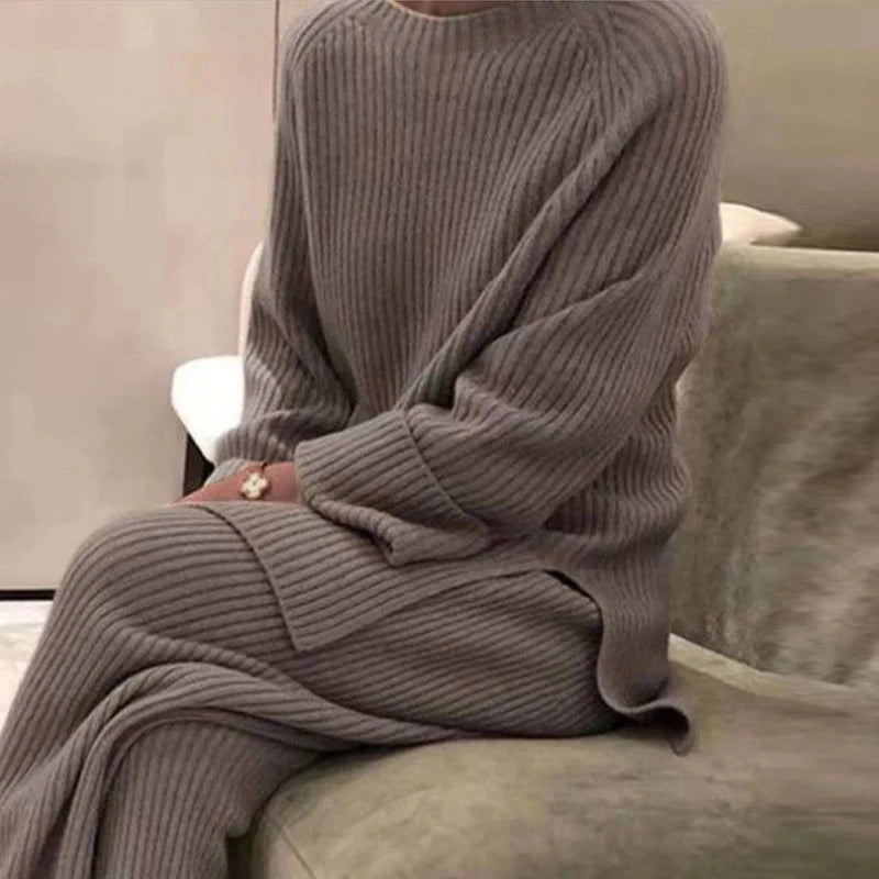 Elegant Sweater Suit O-Neck