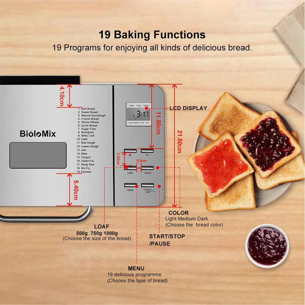 Stainless Steel Automatic Bread Maker