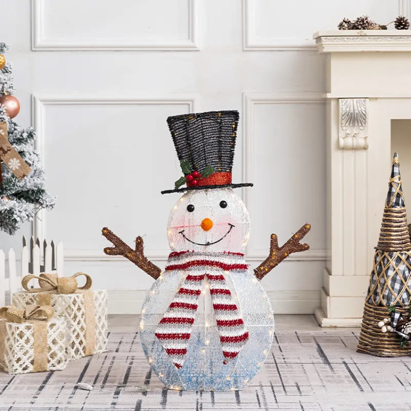 LED Iron Snowman Christmas Decorations