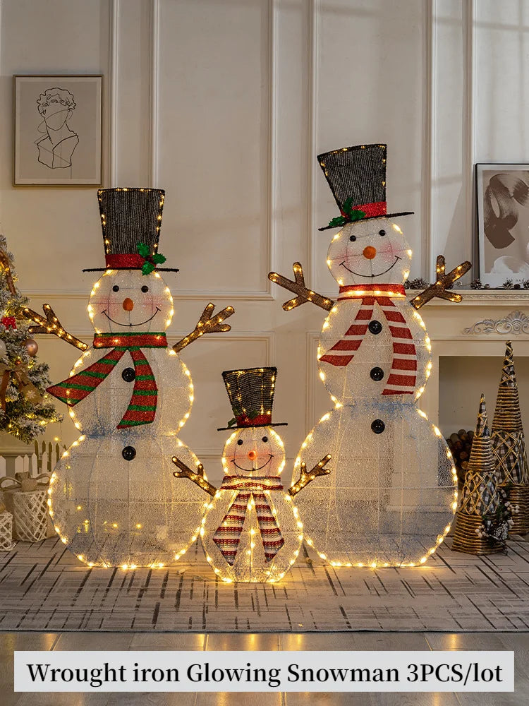 LED Iron Snowman Christmas Decorations