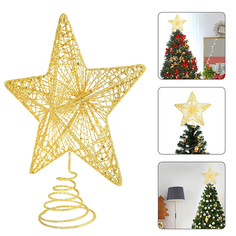 Christmas Gold Glitter Star for Tree Decorations