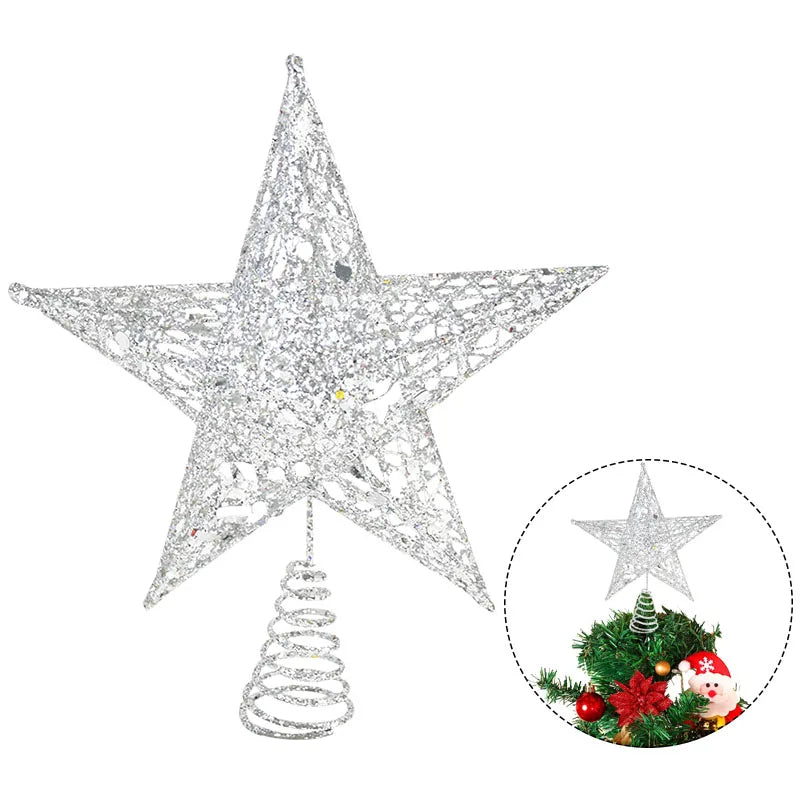 Christmas Gold Glitter Star for Tree Decorations