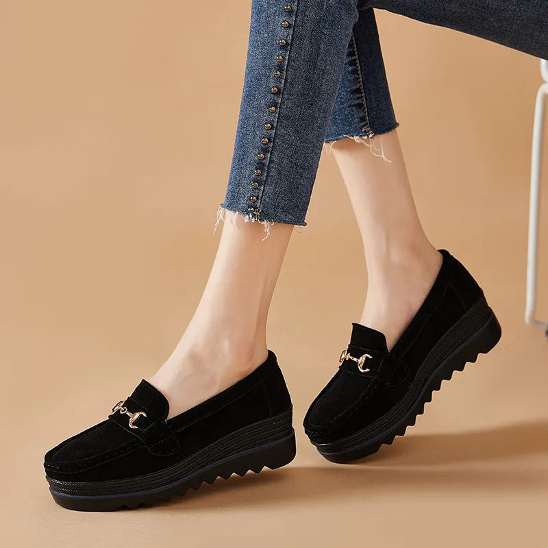 Casual Leather Flat Shoes