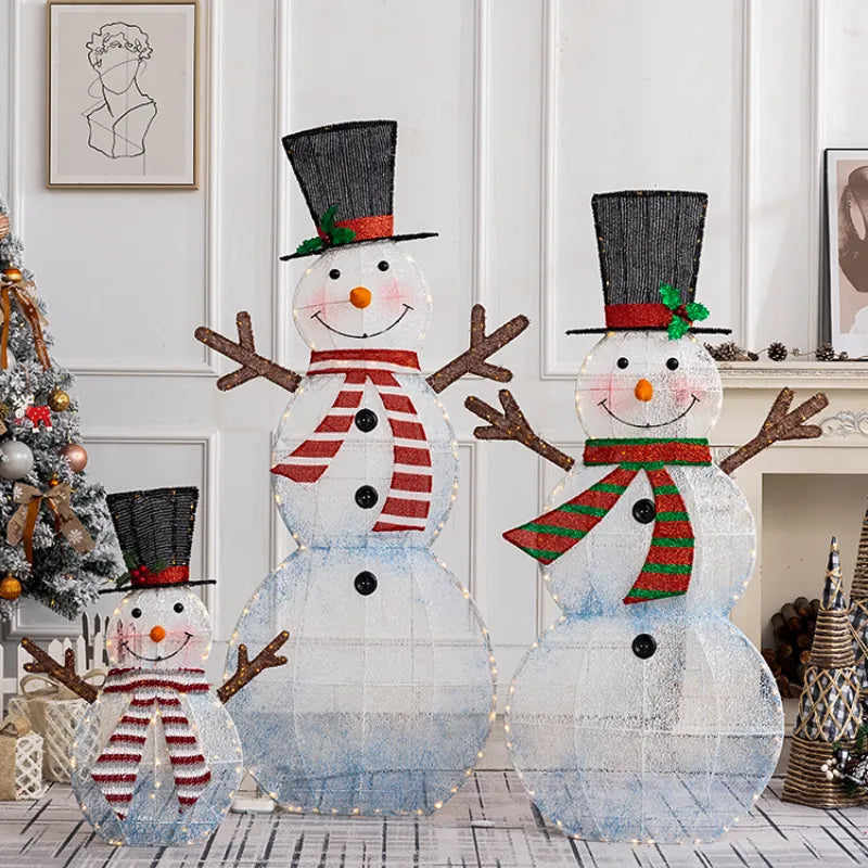 LED Iron Snowman Christmas Decorations