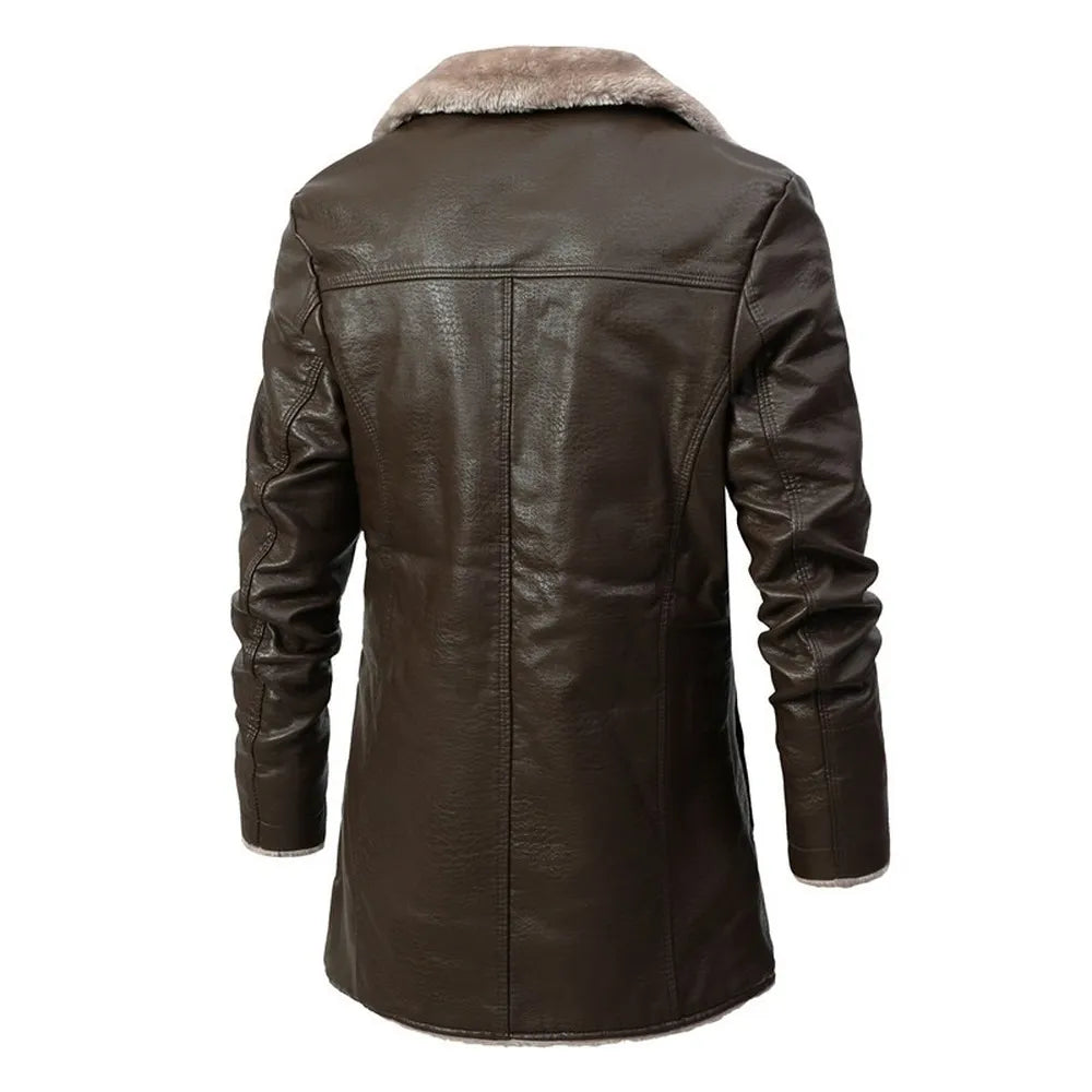 Winter Fleece Leather Jacket