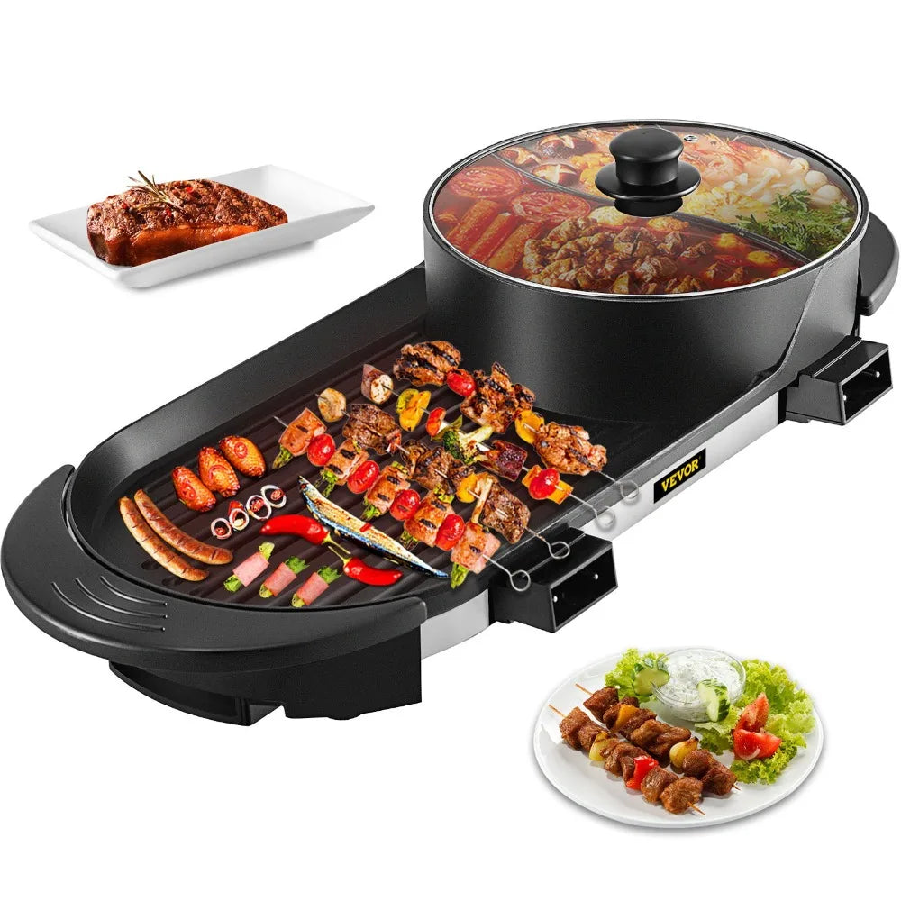 2 in 1 Electric Hot Pot and Grill