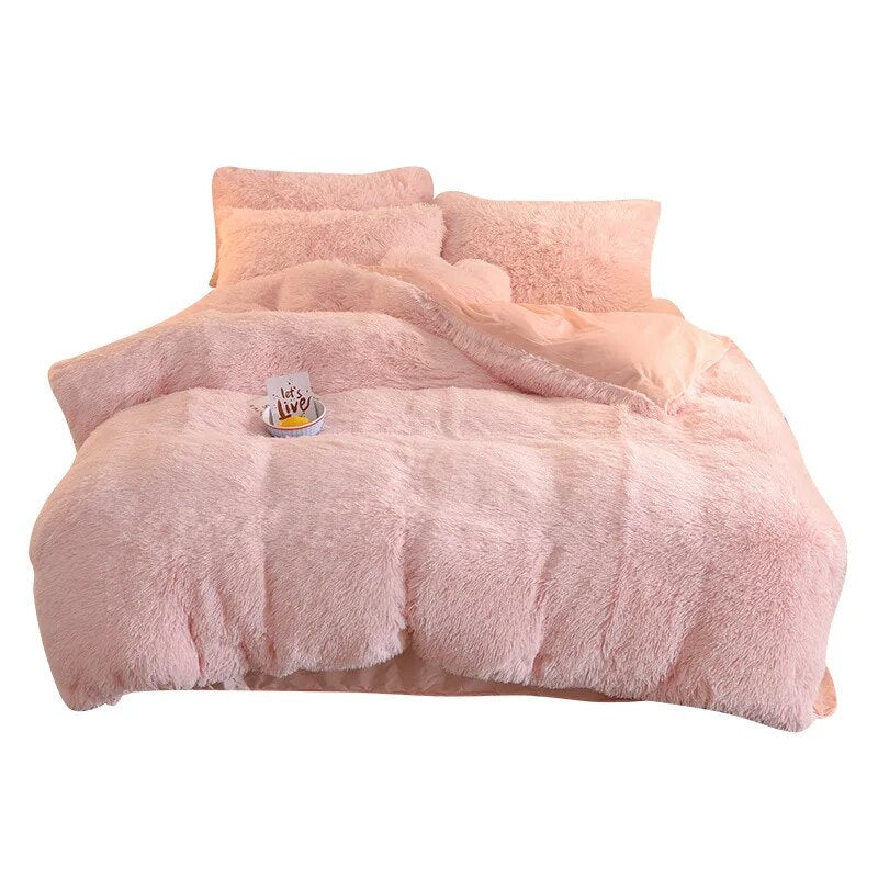 Queen Mink Velvet Double Duvet Cover Set