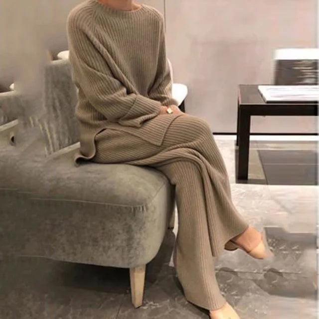 Elegant Sweater Suit O-Neck