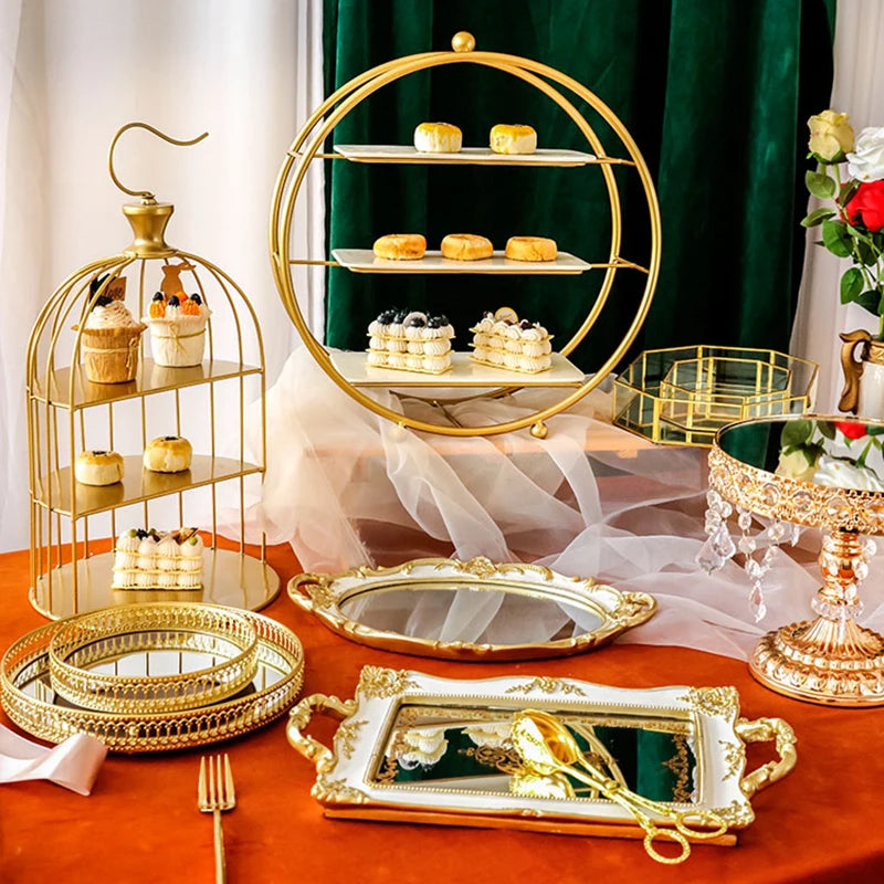 Gold Decorations Cake Stand set