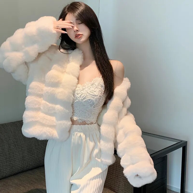 Faux Fur Coat Korea Fashion