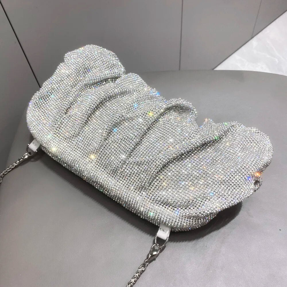 Rhinestones Handmade Clutch Bag