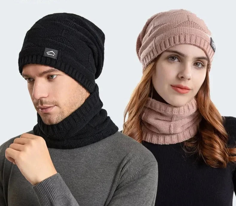 Warm Wool Cap/Scarf Set