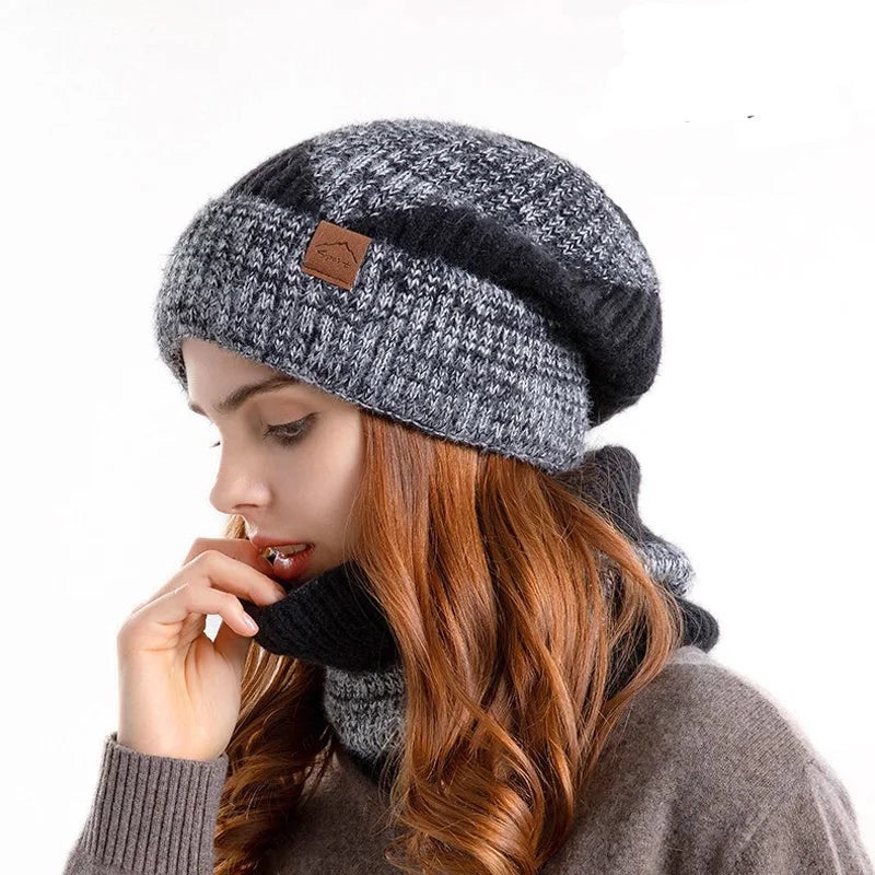 Fashion Thicken Cap/Scarf Set