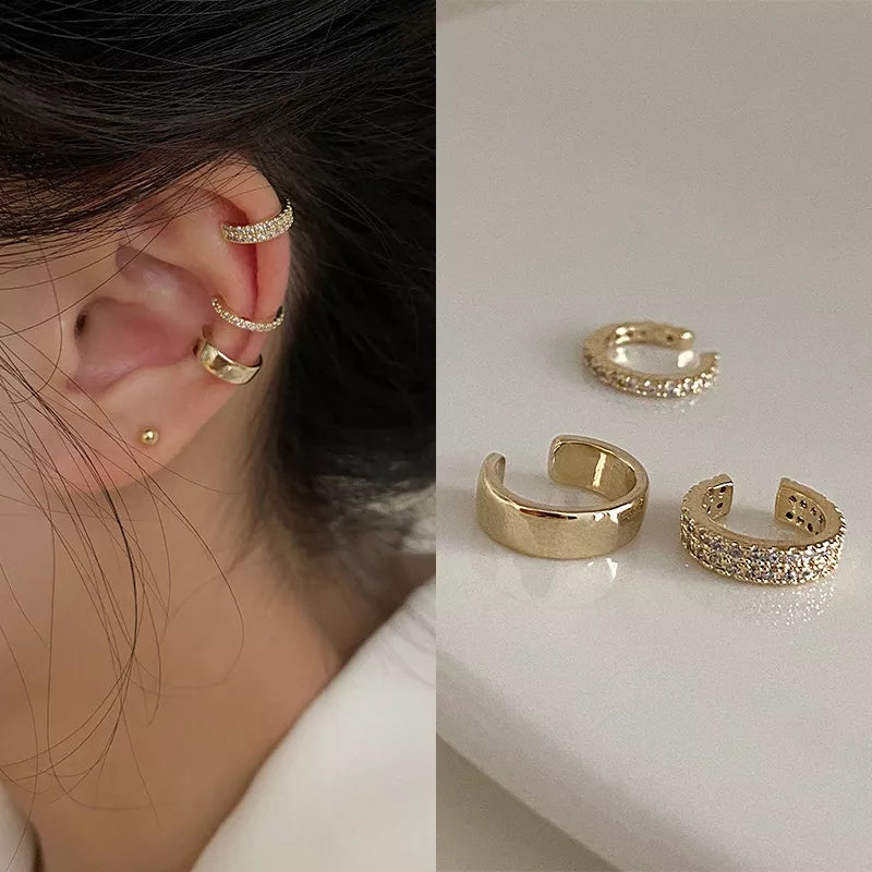 Zircon Cute Clip Styles Earrings