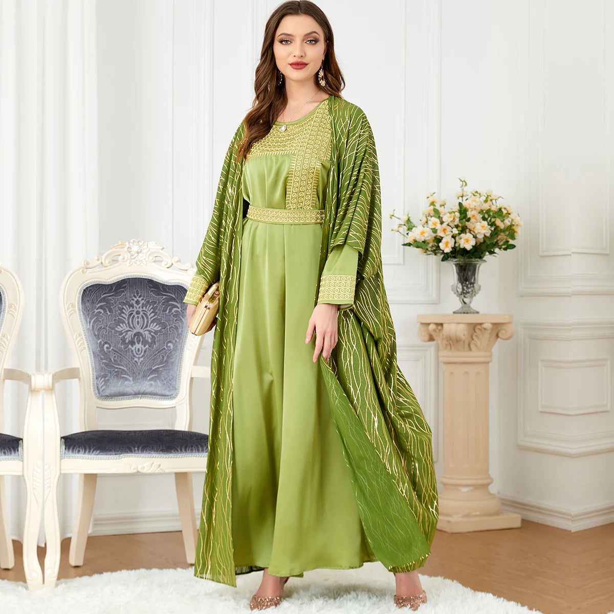 Elegant Two Piece Turkan fashion Abaya