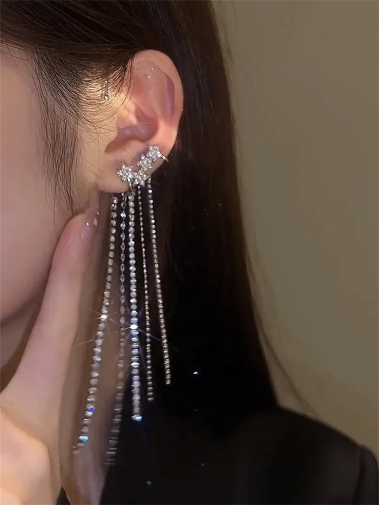 Long Sparkling Fashion Earrings