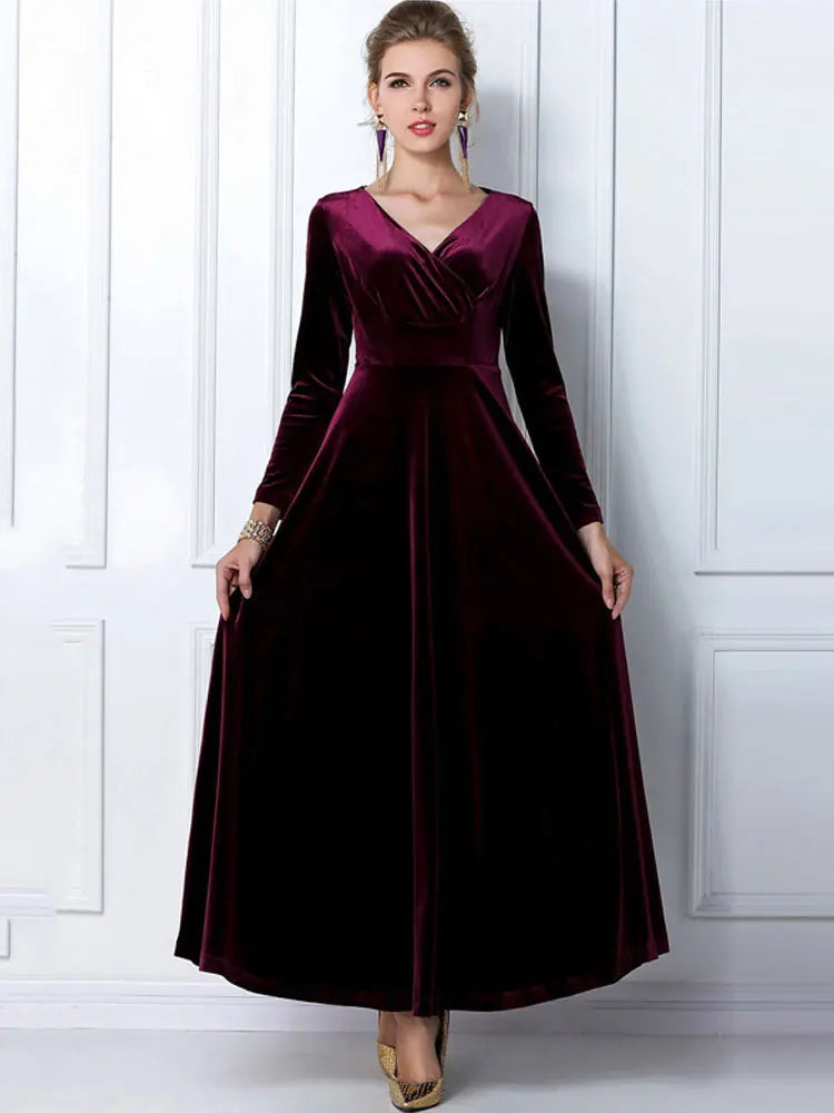 Elegant Velvet Maxi Dress