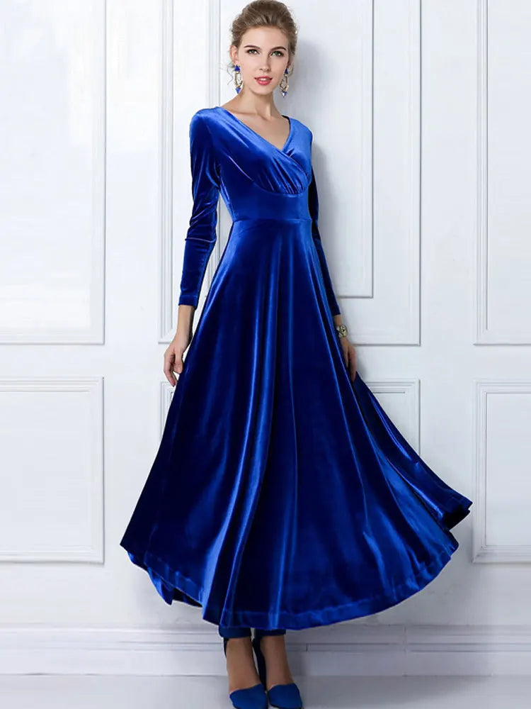 Elegant Velvet Maxi Dress