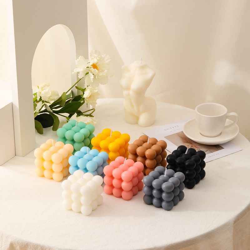 Modern Home Decoration Big Cube Bubble Candle