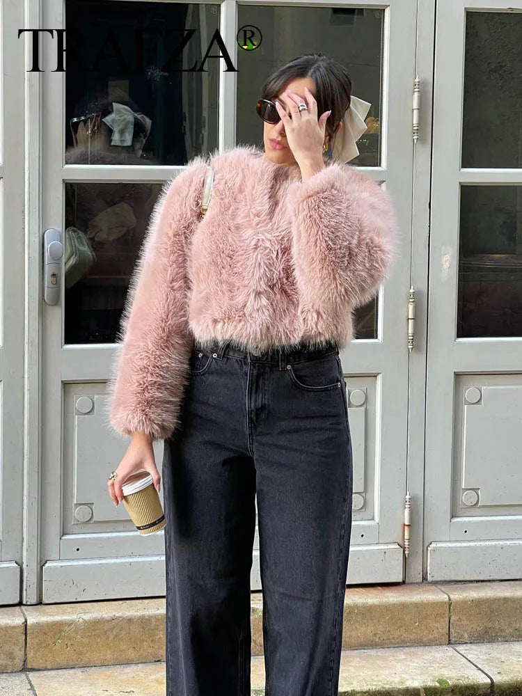 Faux Fluffy Fur Cardigan Coat