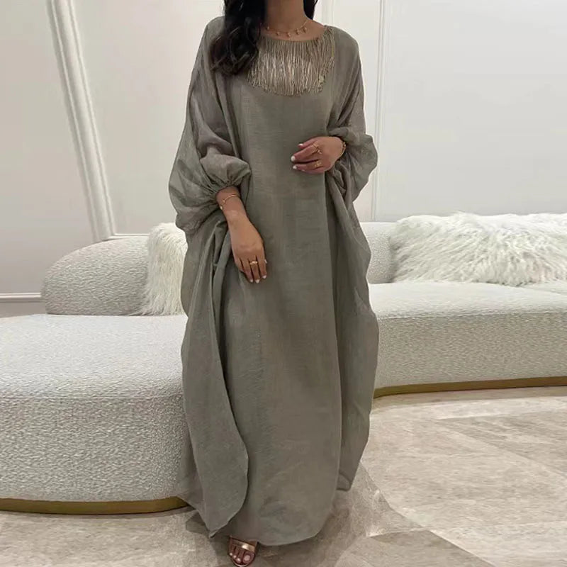 Boho O Neck Loose Long Maxi Dress