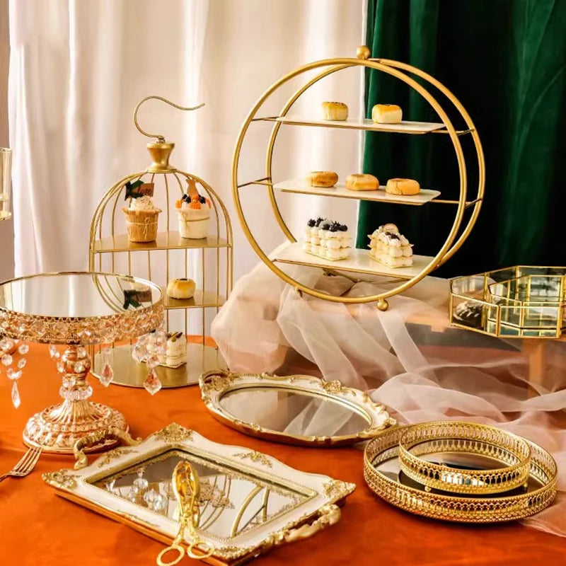 Gold Decorations Cake Stand set