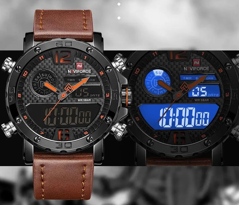 Luxury Leather Sports Waterproof  Watch