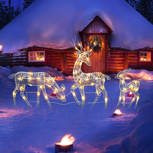 Lighted Deer Christmas Decor With Led Lights