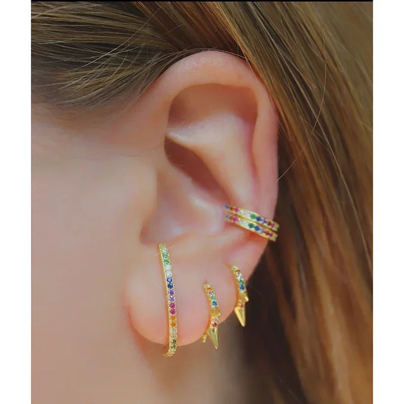 Irregular Gold Silver Piercing Ear