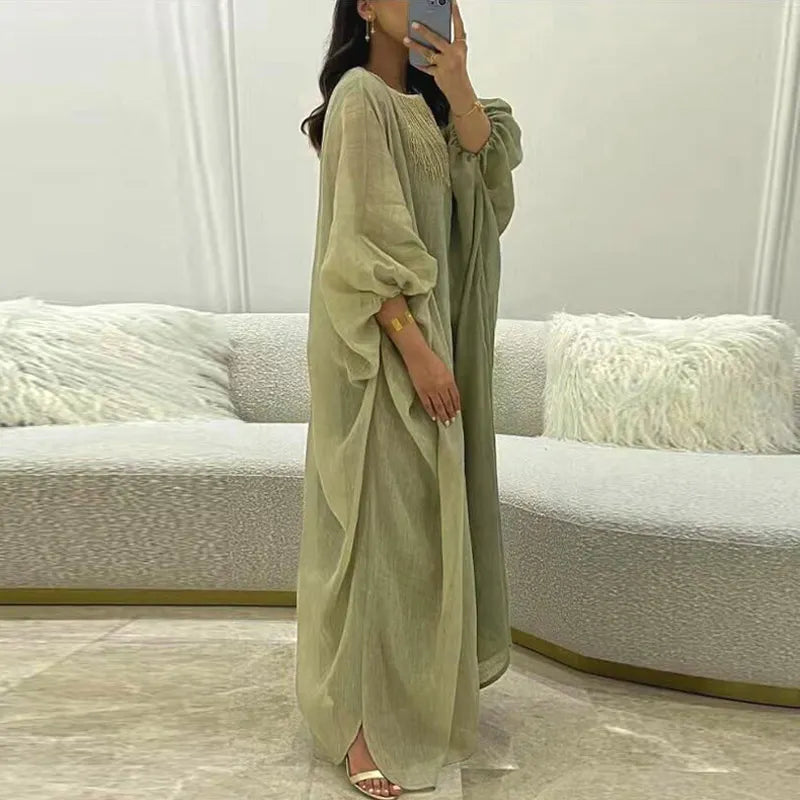 Boho O Neck Loose Long Maxi Dress