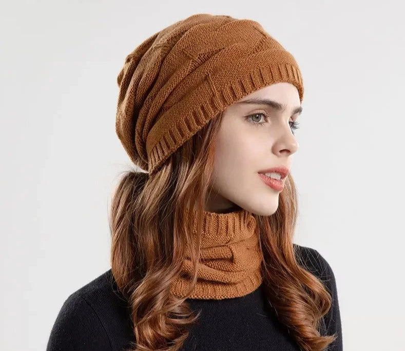 Warm Wool Cap/Scarf Set