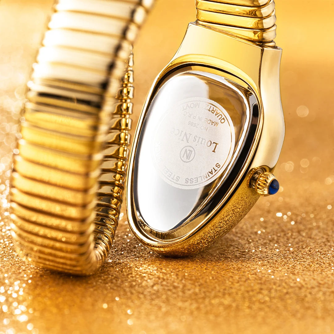 Luxury Gold Diamond Snake Watch