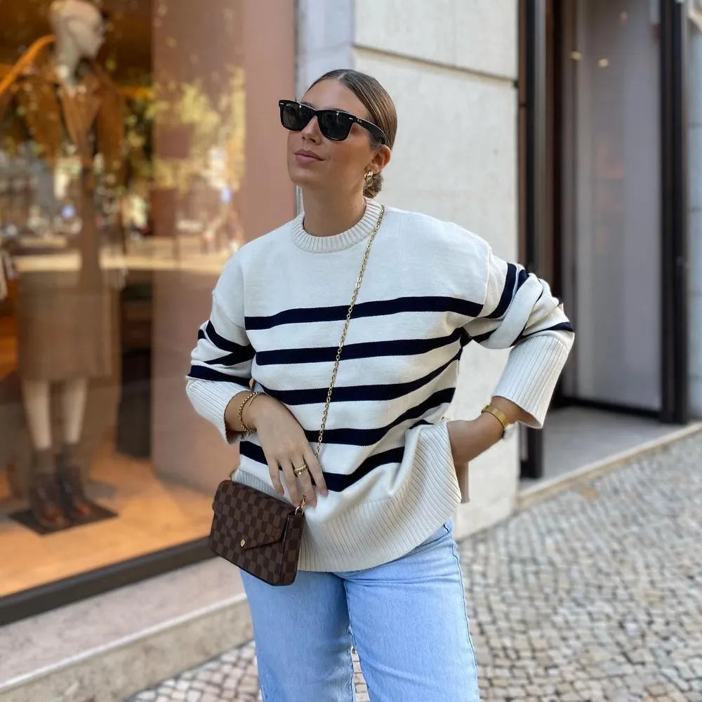 Casual Oversized Striped Pullovers