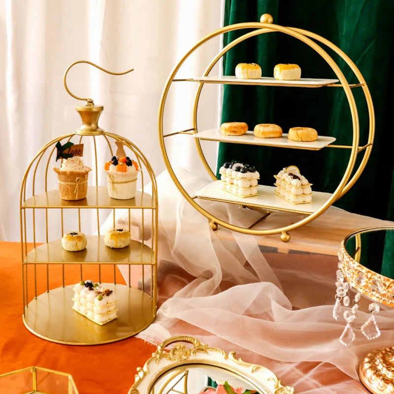 Gold Decorations Cake Stand set