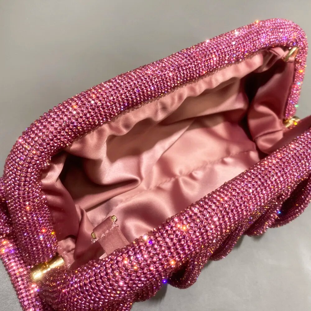 Rhinestones Handmade Clutch Bag