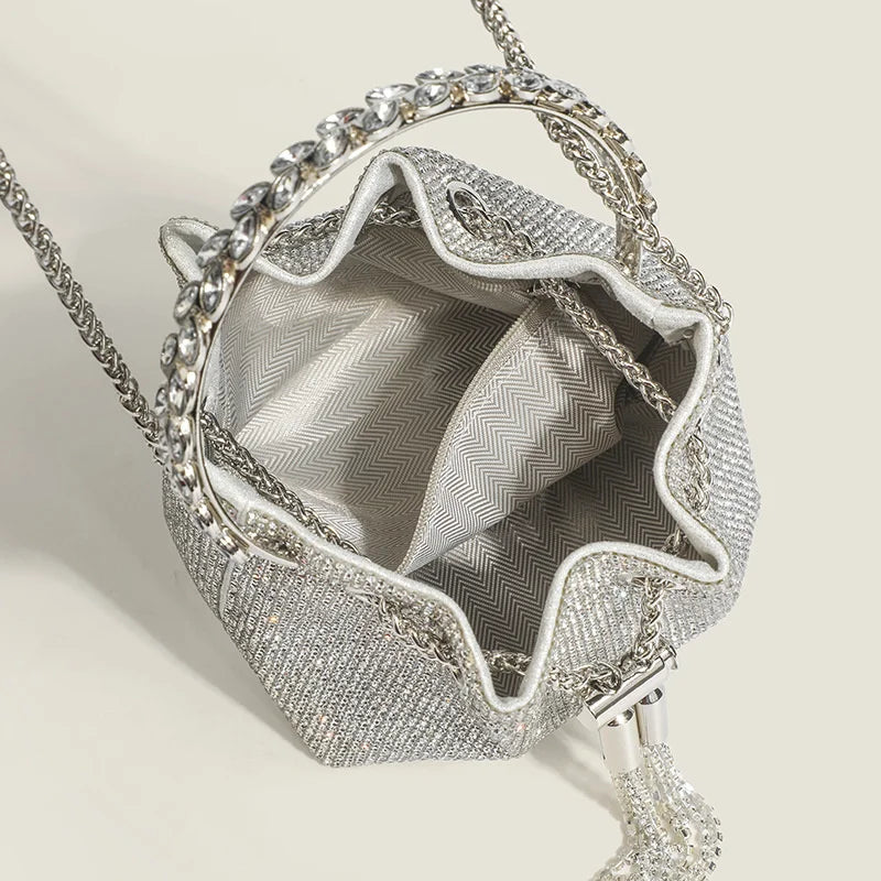 Stylish Full Diamond Bucket Bag