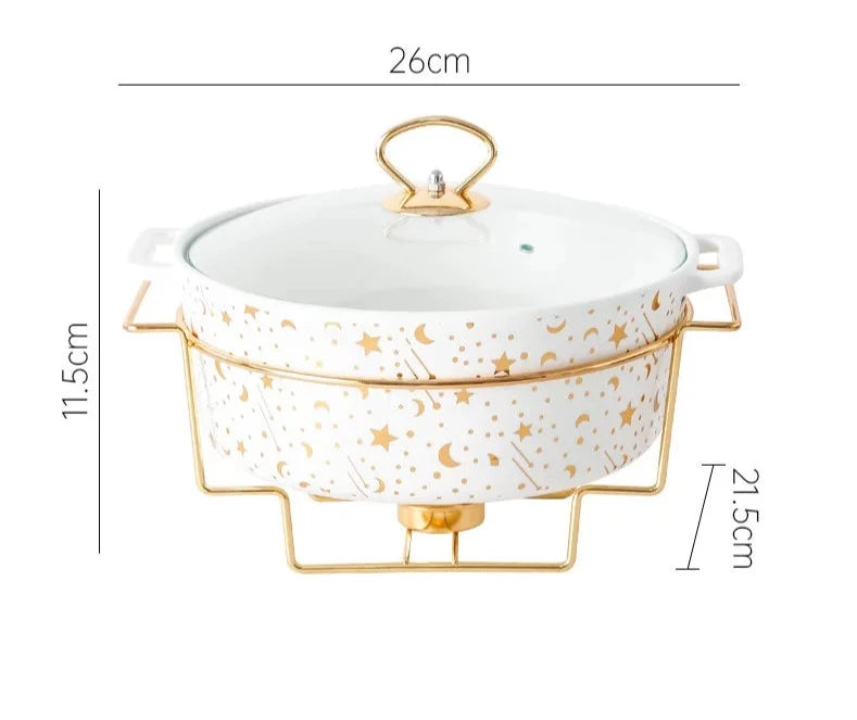 Fashion Marble Ceramic Oval Casserole