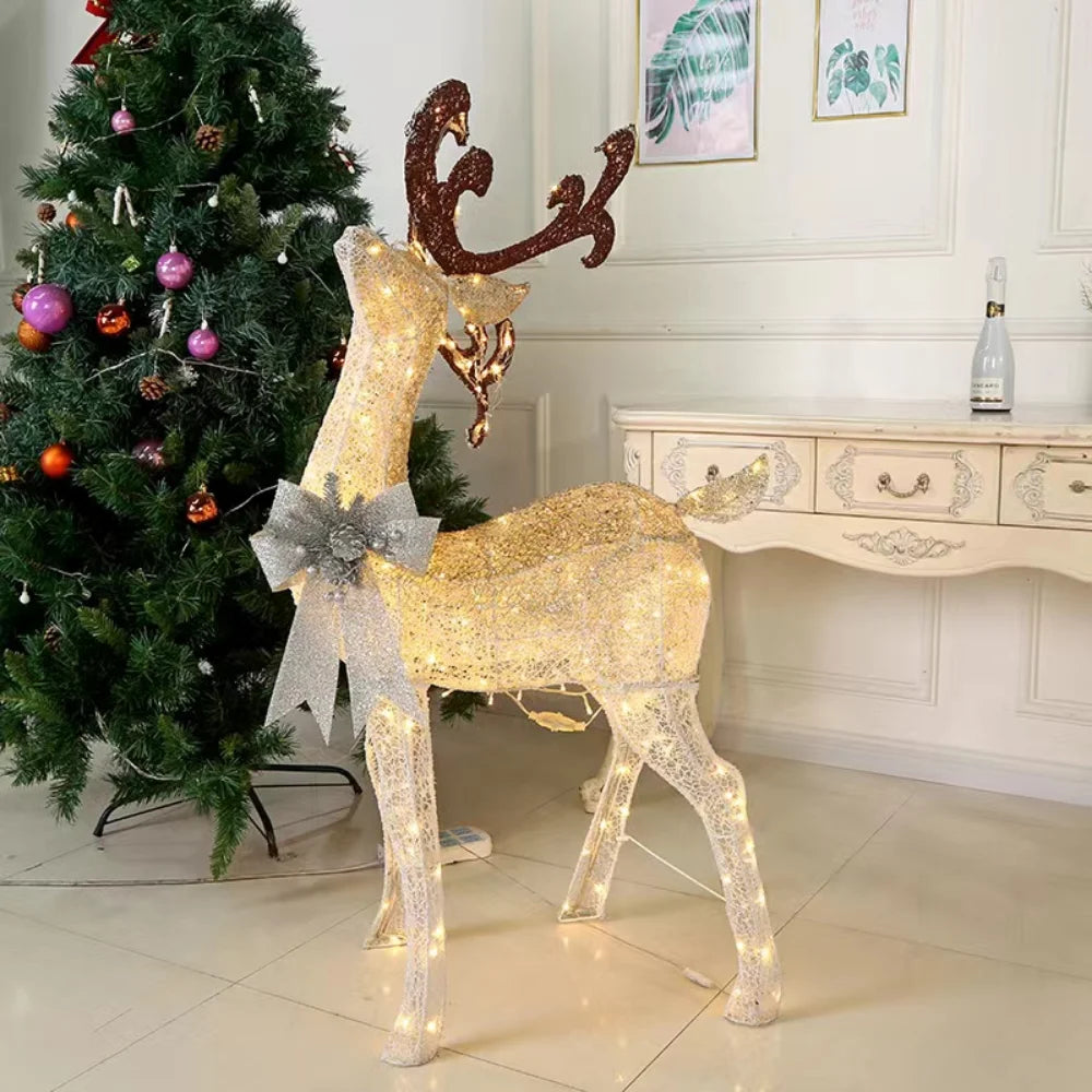 Glowing Iron Deer Decoration 3-Piece Set