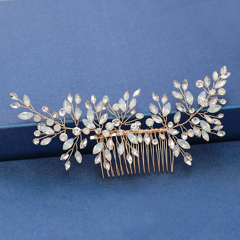 Silver Color Pearl Crystal Wedding Hair Accessories