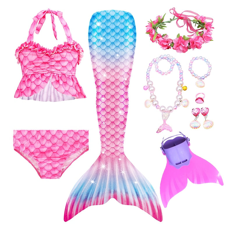 Little Mermaid Tail for Girls Swimming Suit