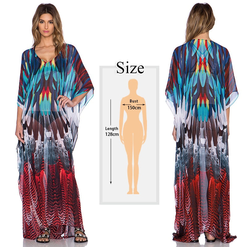 Beach Bohemian Printed Summer Dress Long Tunic