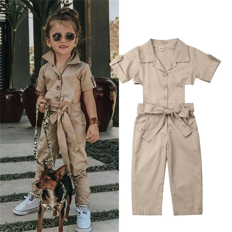 Girls Short Sleeve Jumpsuits