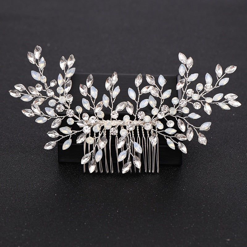 Silver Color Pearl Crystal Wedding Hair Accessories