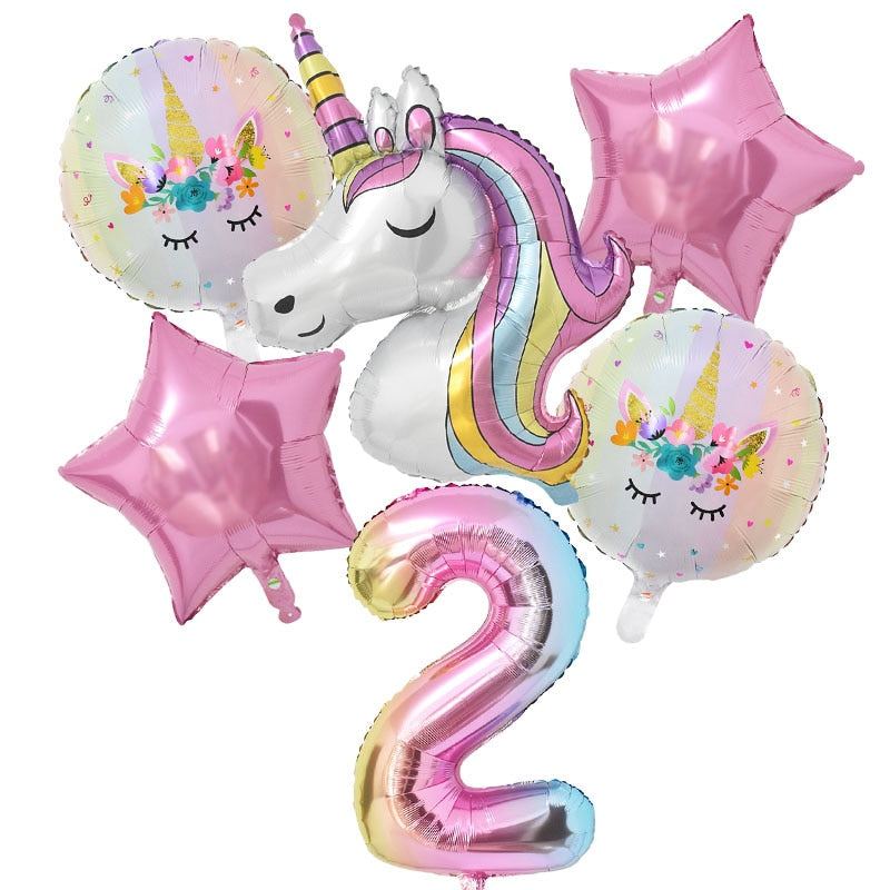 Unicorn Foil Balloons Birthday Party Theme