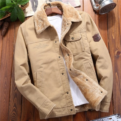 Casual Man Fleece Thick Warm Jacket