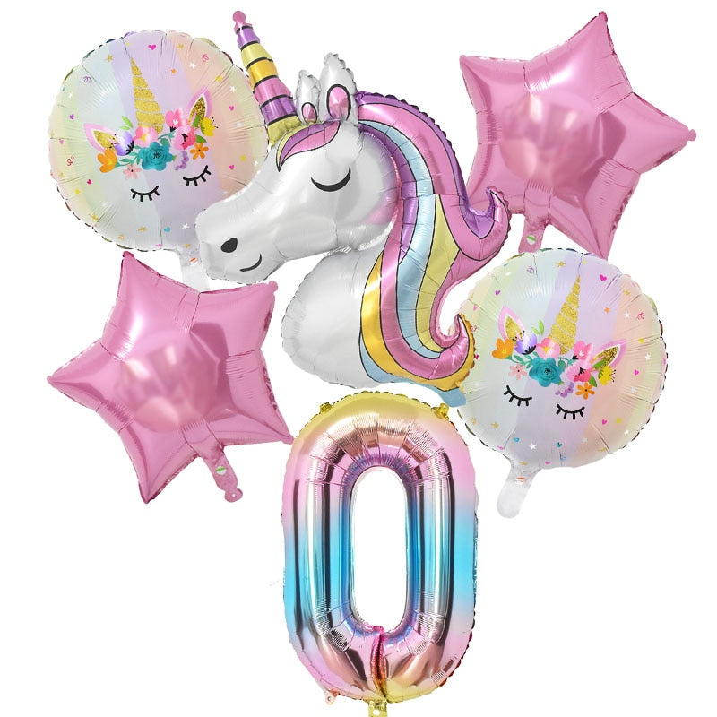 Unicorn Foil Balloons Birthday Party Theme