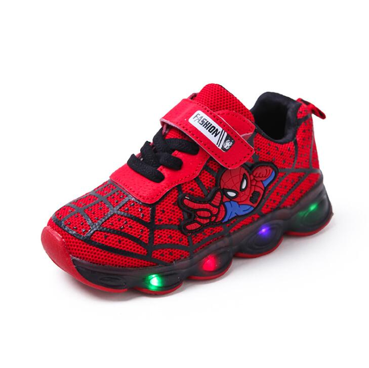 Glowing Spiderman sneakers for kids