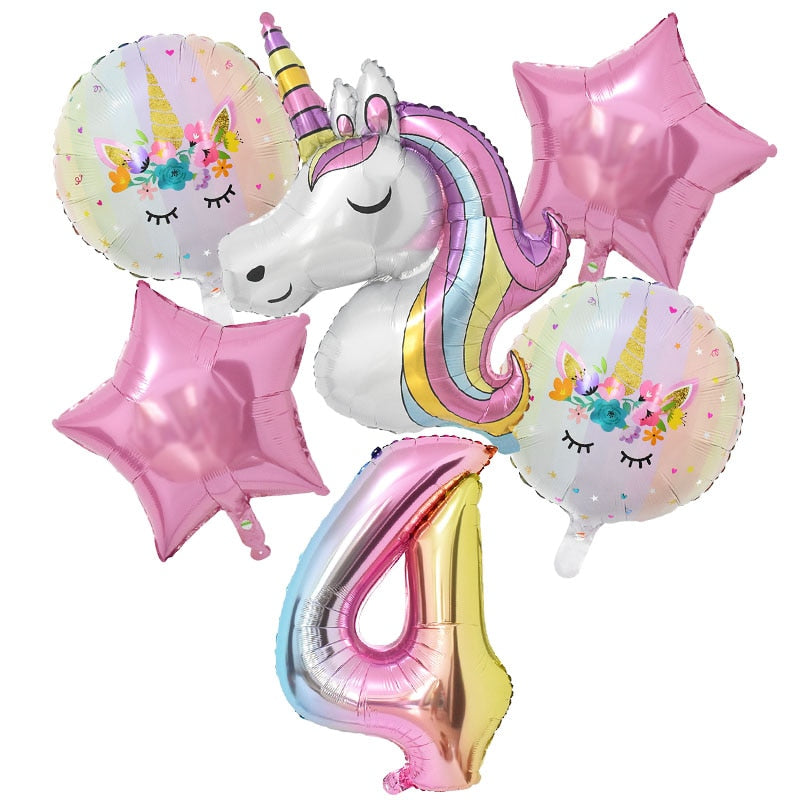 Unicorn Foil Balloons Birthday Party Theme