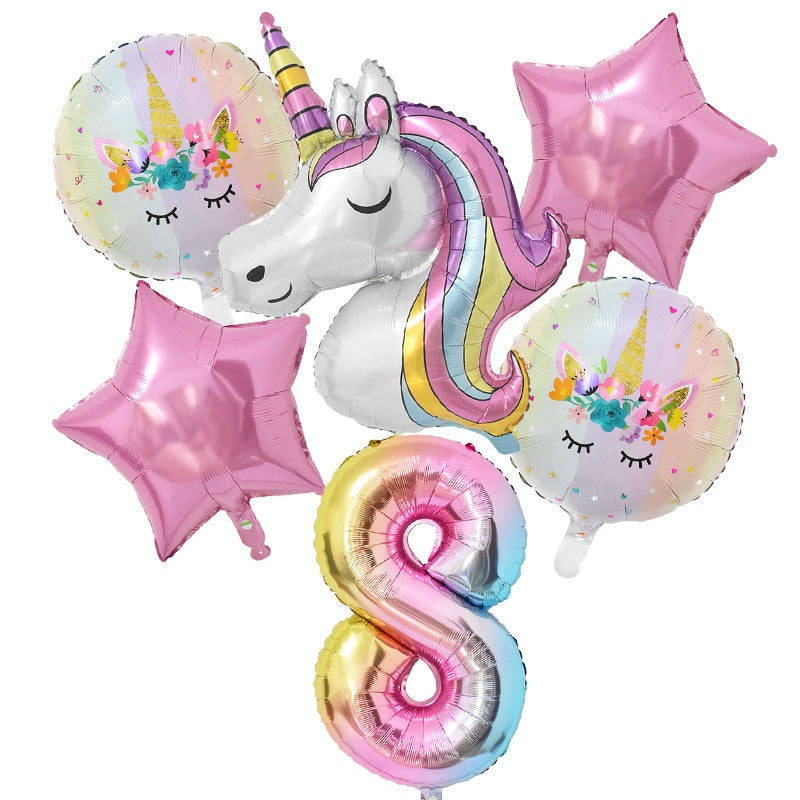 Unicorn Foil Balloons Birthday Party Theme