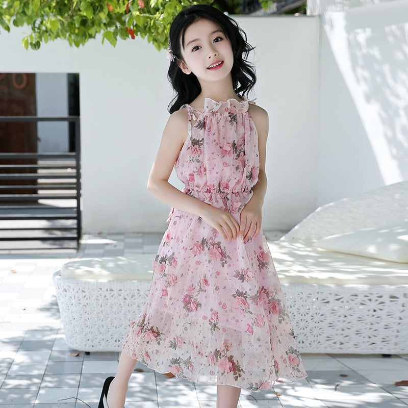 Bohemian Chiffon Summer Girls Flower Dress